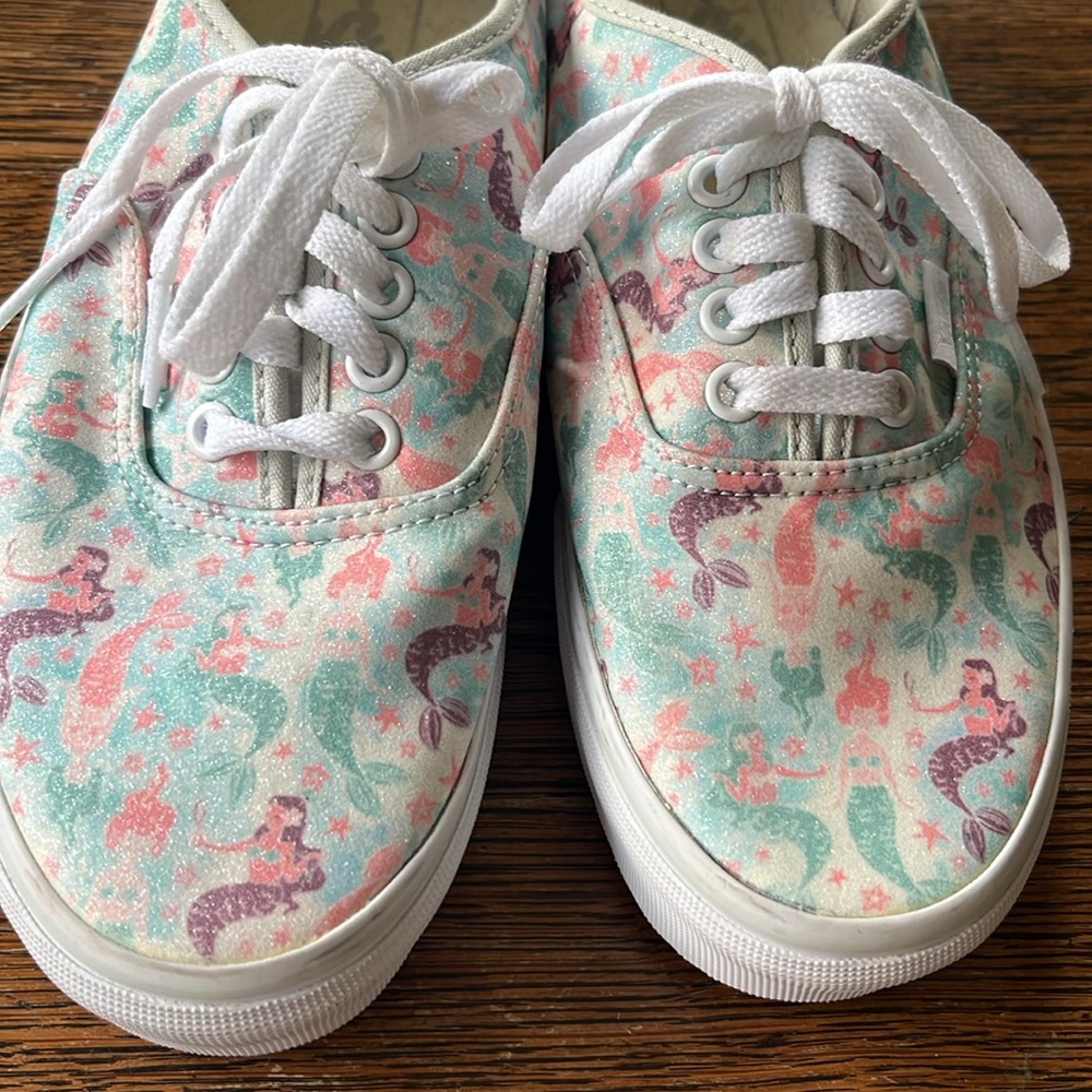 NWOT Vans Authentic Mermaid Ice Flow Glitter Low Top White Skate Shoes Size 8.5 - Picture 8 of 10